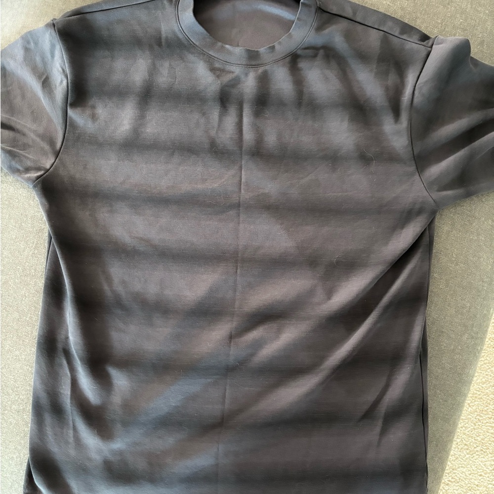 Uniqlo Japan Air Rhythm Cotton Black Oversized Striped Tee - Sz Medium